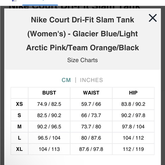 Nike Court Dri-Fit Slam Tank (Women's) - Glacier Blue Size S - Picture 8 of 8